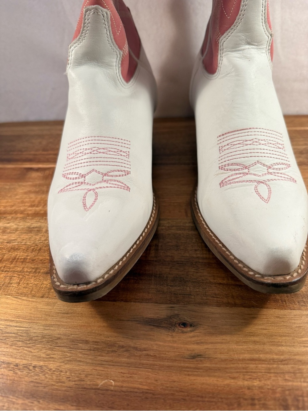 Dingo Hold Your Horses Vintage Western Boots Pink/White Size 8 - Picture 6 of 14